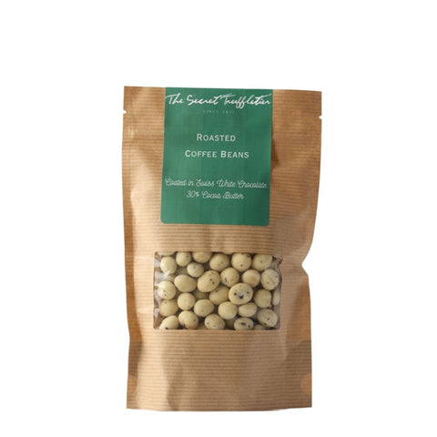 Roasted Coffee Beans; Coated in Swiss White Chocolate
