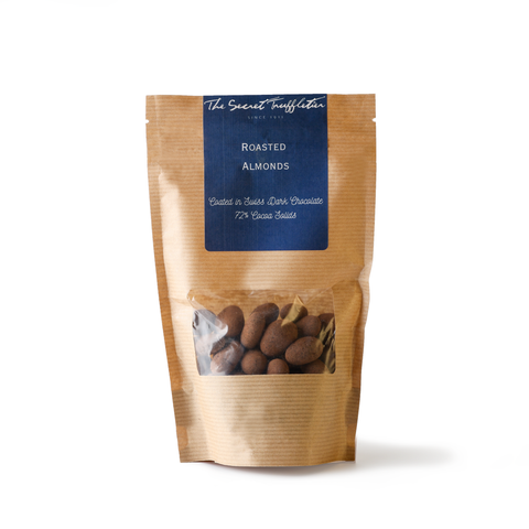 Roasted Almonds; Coated in Swiss Dark Chocolate
